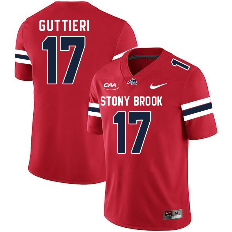 Stony Brook Seawolves #17 Drew Guttieri College Football Jerseys Stitched-Red